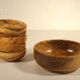Six olive wood cups