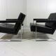 Hein Salomonson black leather lounge chairs 1968