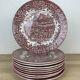 10 red ironstone plates Royal Tudor model 17th century England