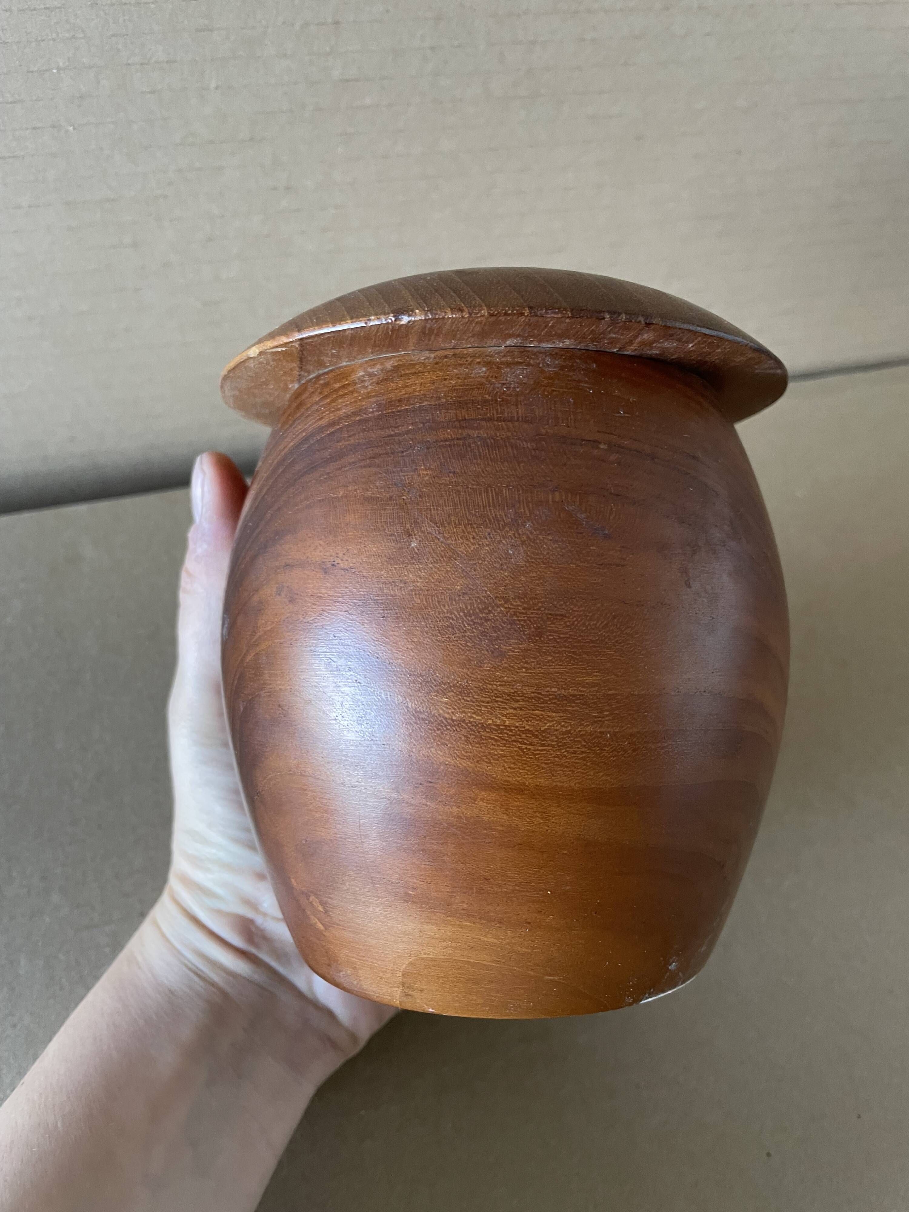Old turned wooden box