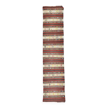 2x10 Turkish Vintage Kilim Runner Rug, 69x316Cm