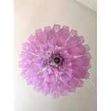 Contemporary Scenographic Fuxsia “Tronchi” Murano Glass Chandelier in Venom