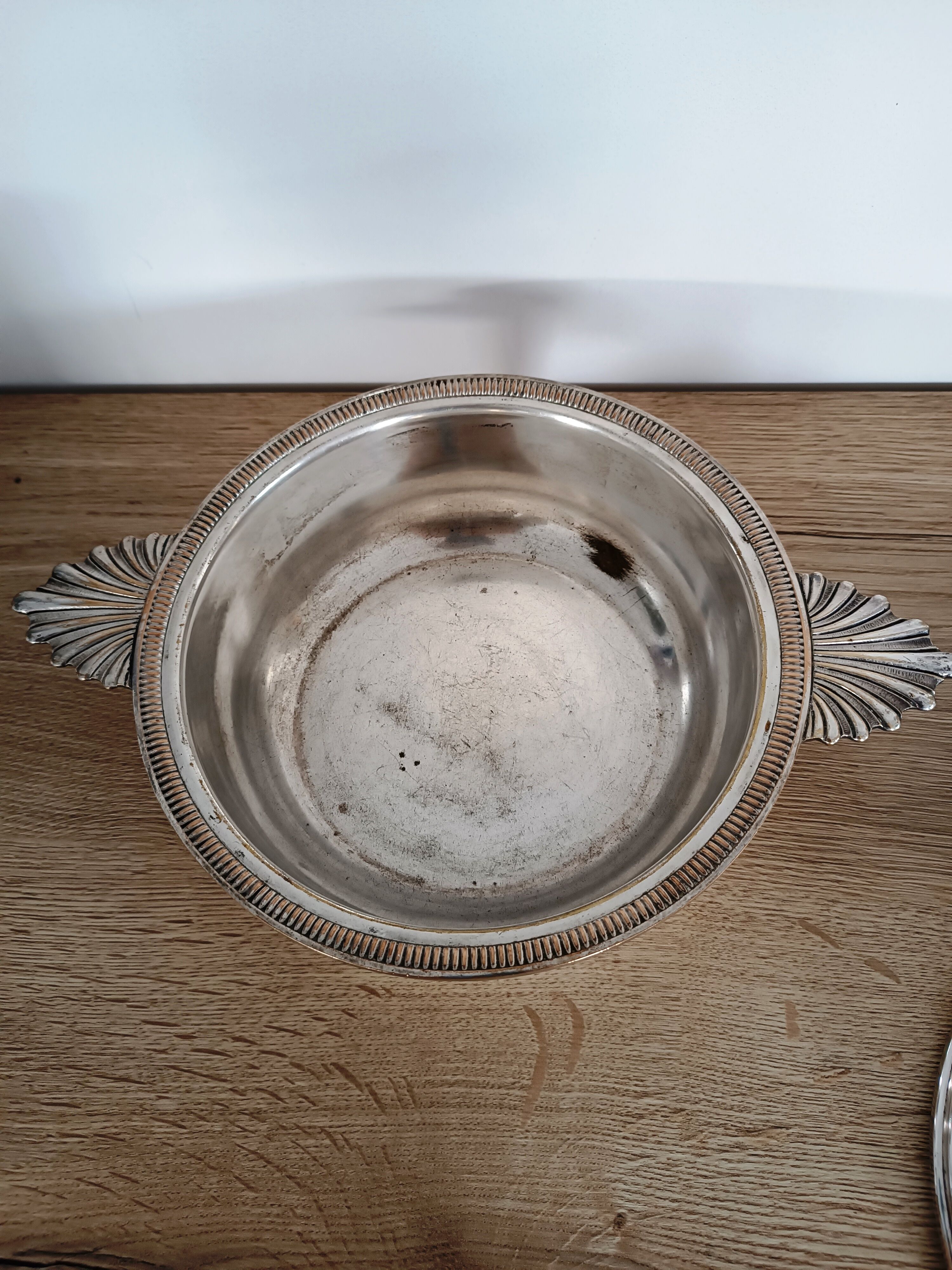 Art Deco silver metal vegetable dish