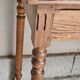 Desk, pine table, turned wooden legs, vintage, 70s