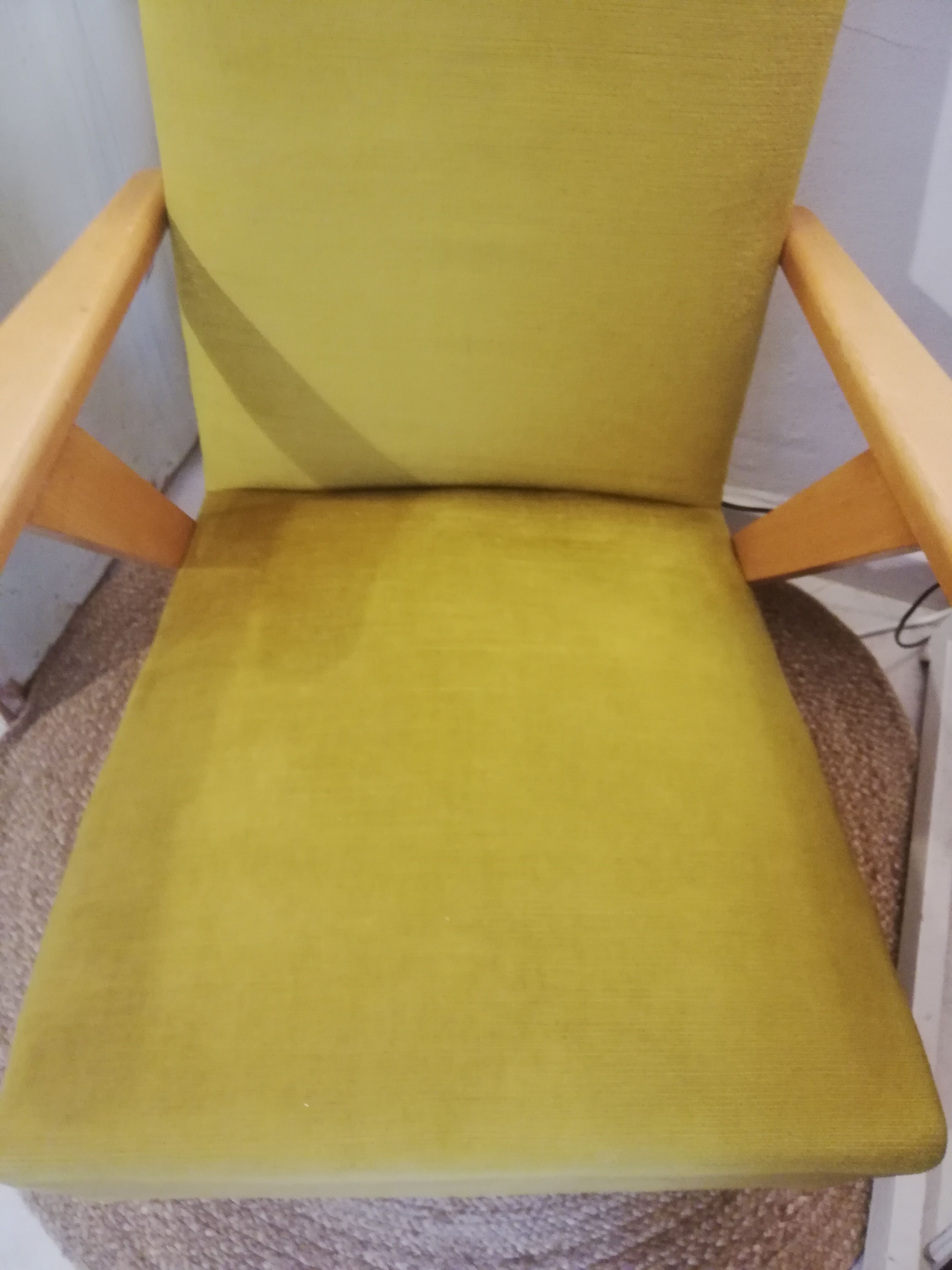 Armchair 50s velvet mustard