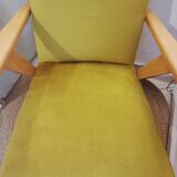 Armchair 50s velvet mustard