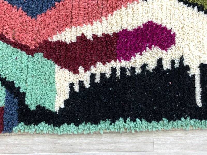 Handmade Berber rug, natural wool, 2.5x1.5 m