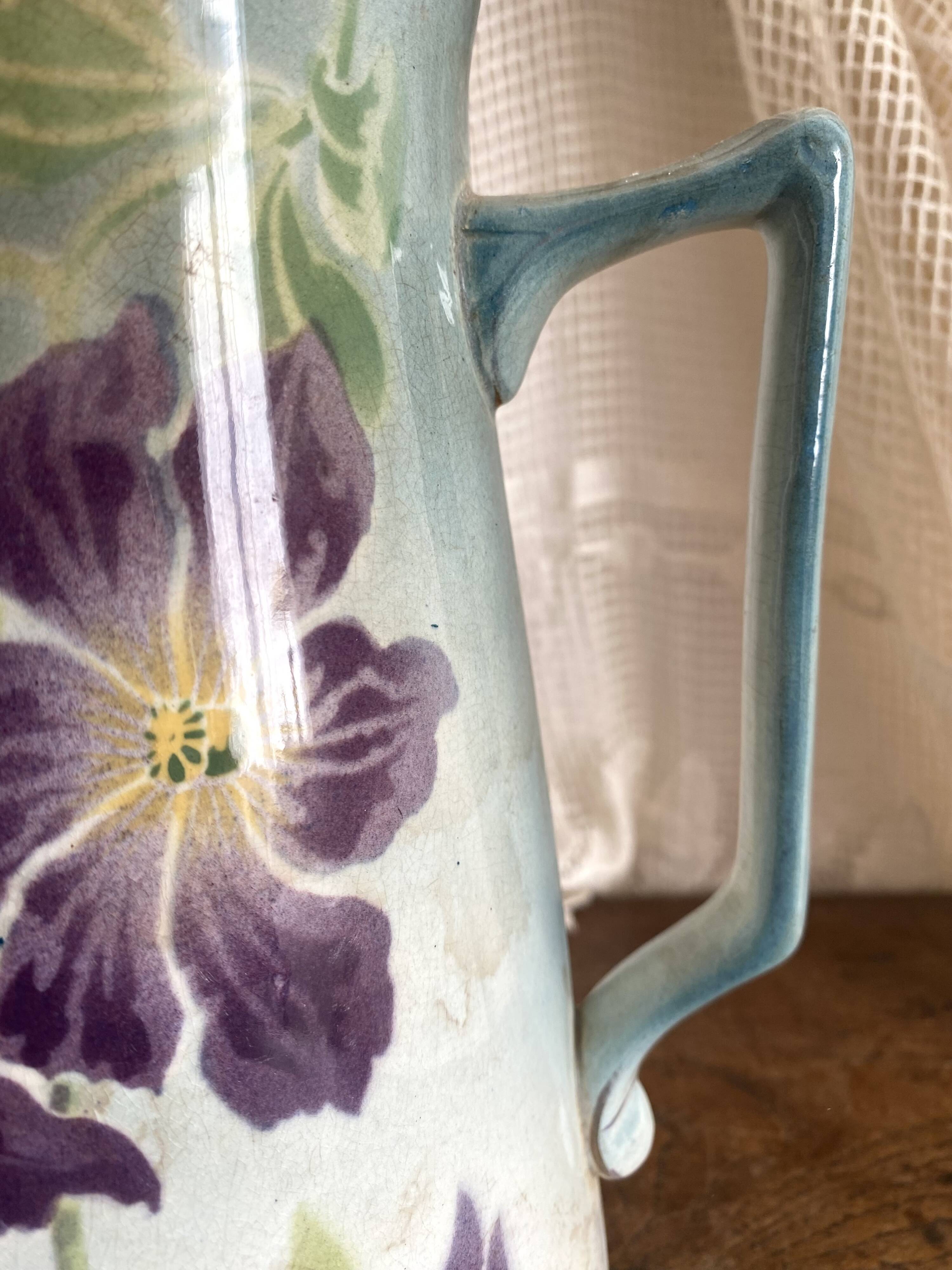 Antique Hamage earthenware pitcher, early 20th century