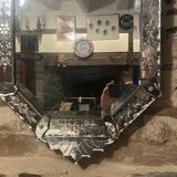 Venetian mirror 19th / 20th century Height 91 x 48.5 x 4 cm