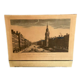 Engraving from optical view The main street and the Church of Sainte Marie Londres