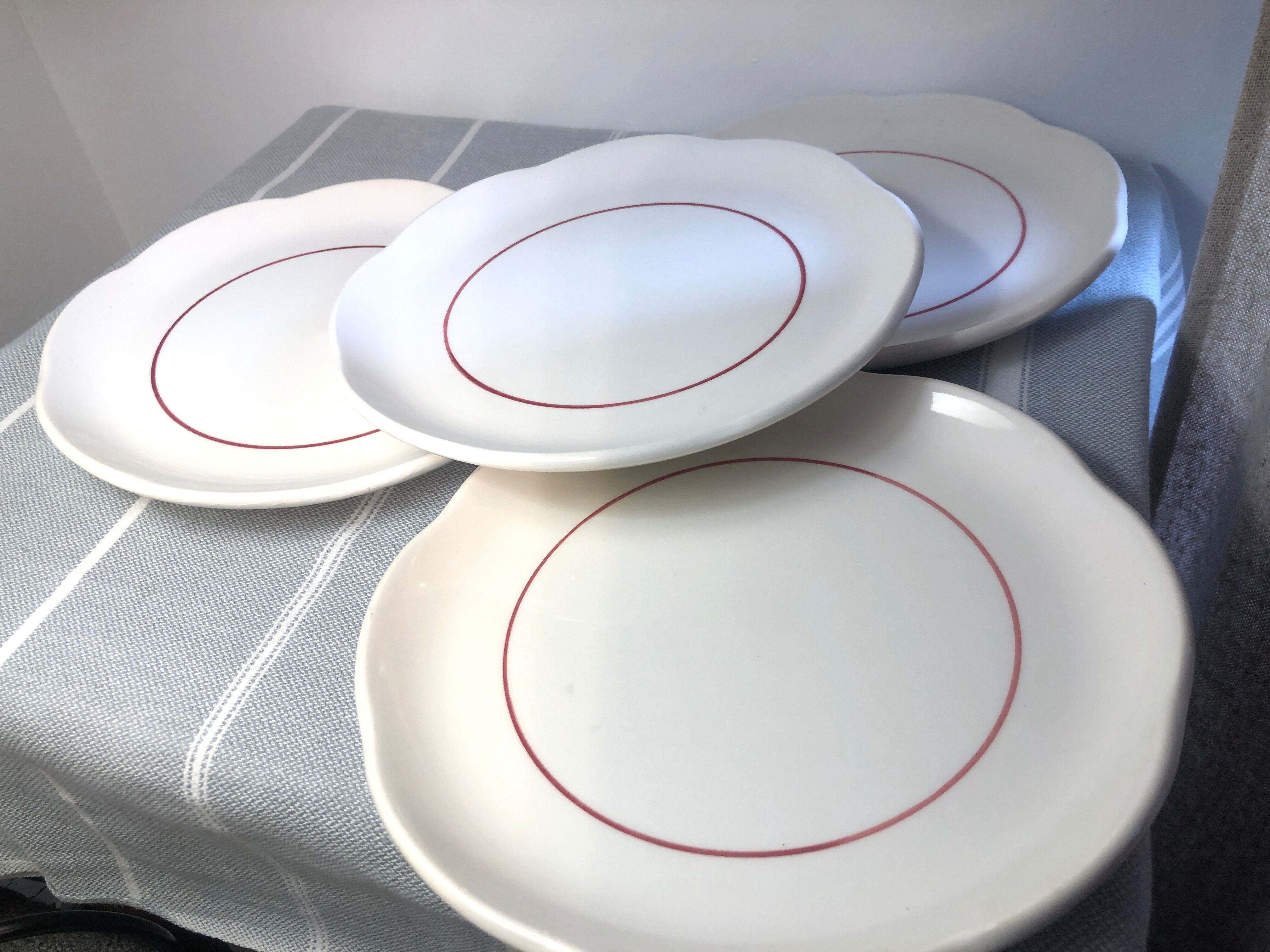 Hollow plates and vintage dessert Cream Raspberry Line