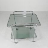 Vintage chrome serving trolley, 1960s