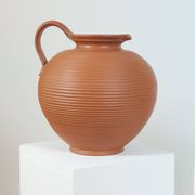 Pair of handcrafted terracotta vases from the mid-century.