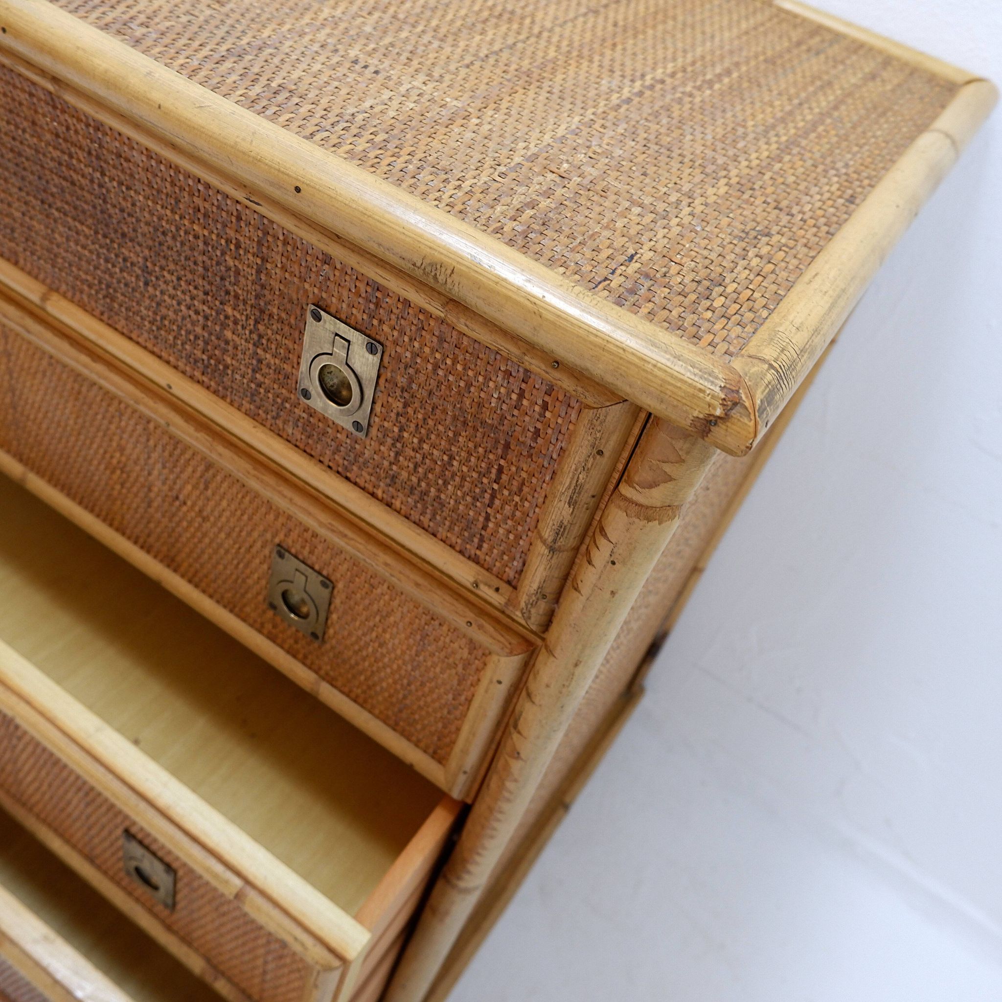 Dal Vera chest of drawers in bamboo and wicker/rattan, Italy 1960s