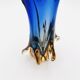 Murano Sommerso Vase Sculpture Chambord Model Blue Amber 26cm