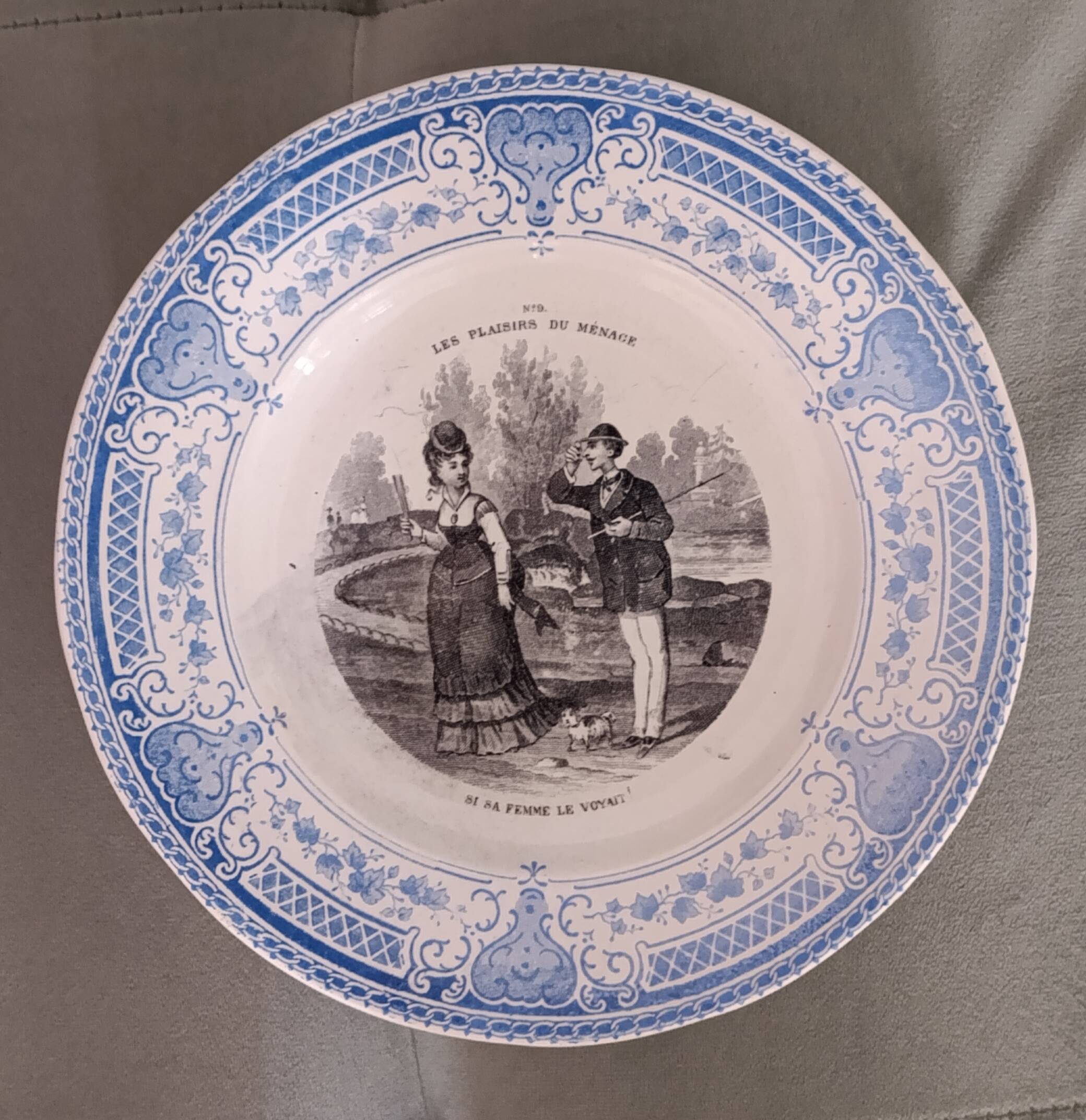 Set of 12 plates the pleasures of housekeeping
