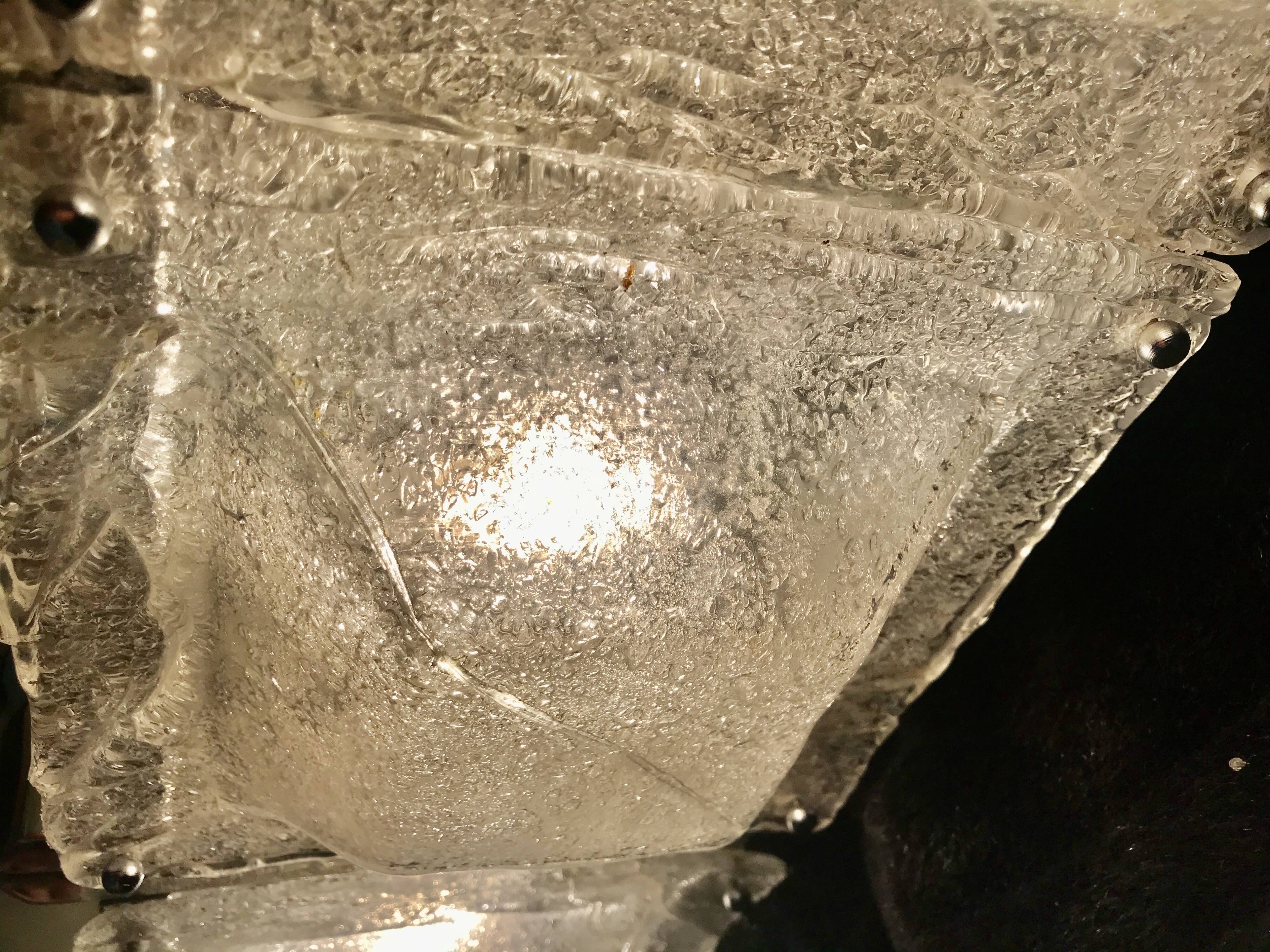 Mazzega frost glass foot lamp