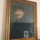 Framed gouache portrait