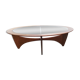 Oval Teak Astro Coffee Table with Glass Top by Victor Wilkins for G-Plan, 1960s