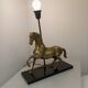 Table lamp Horse in gilded brass