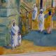 Original Swedish mid-century oil painting on panel "City" – Vintage and frame