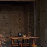 Primitive Swedish oval dining table in pine, early 20th century.