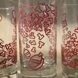 Set of 4 vintage Durobor glasses with bubble foot