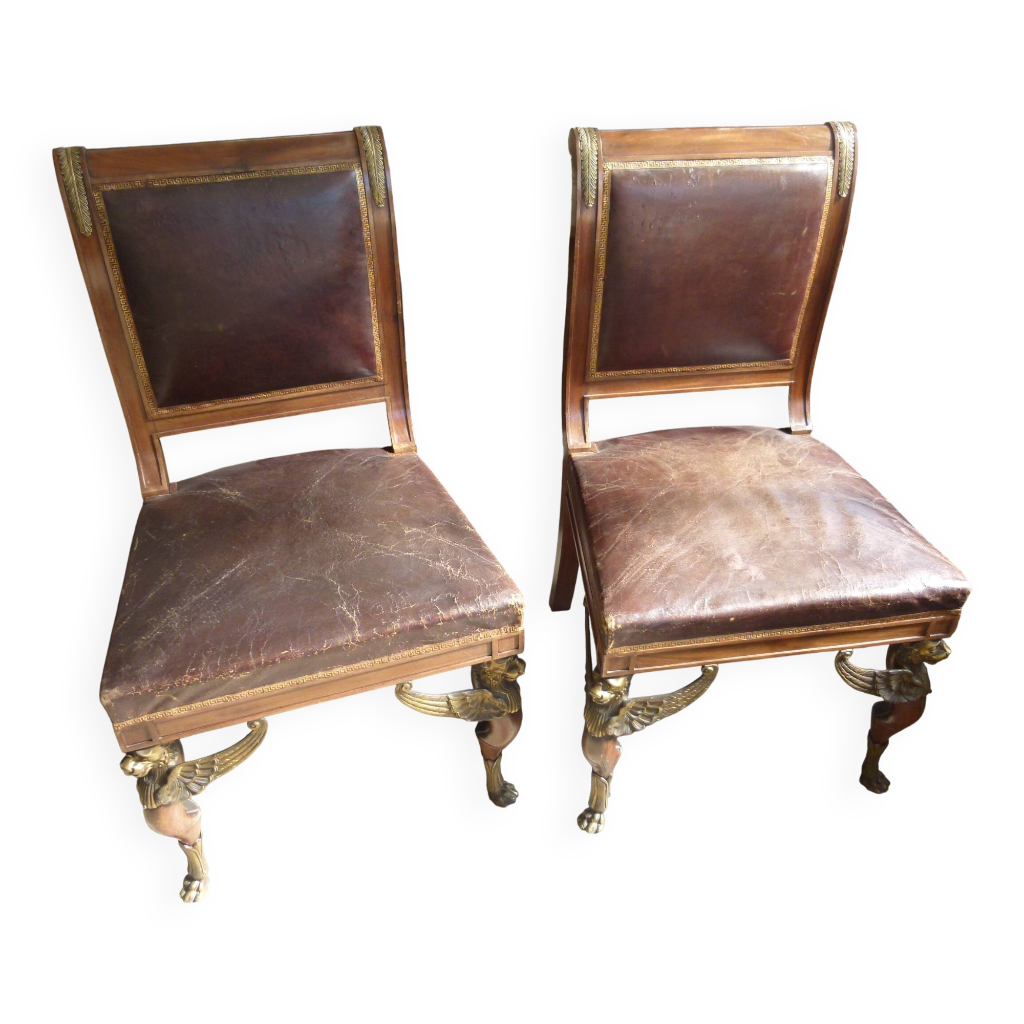 Pair de feuteils en cuir