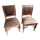 Pair de feuteils en cuir