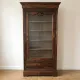 Antique Louis-Philippe glass-fronted cabinet in mahogany
