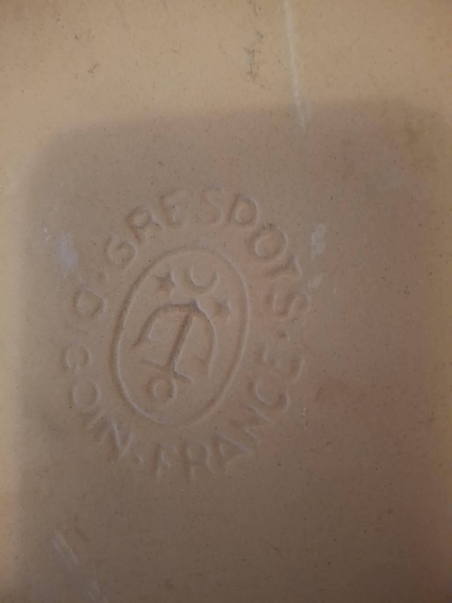 Ancient stoneware dish Digoin France