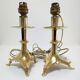 Pair of tripod lamps gilded bronze fondeur Poussielgue-Rusand