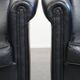 Lot de 2 fauteuils club en cuir de vachette noir de style anglais