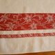 Damask cotton tablecloth - red bedding - Encrypted B.M - 50s