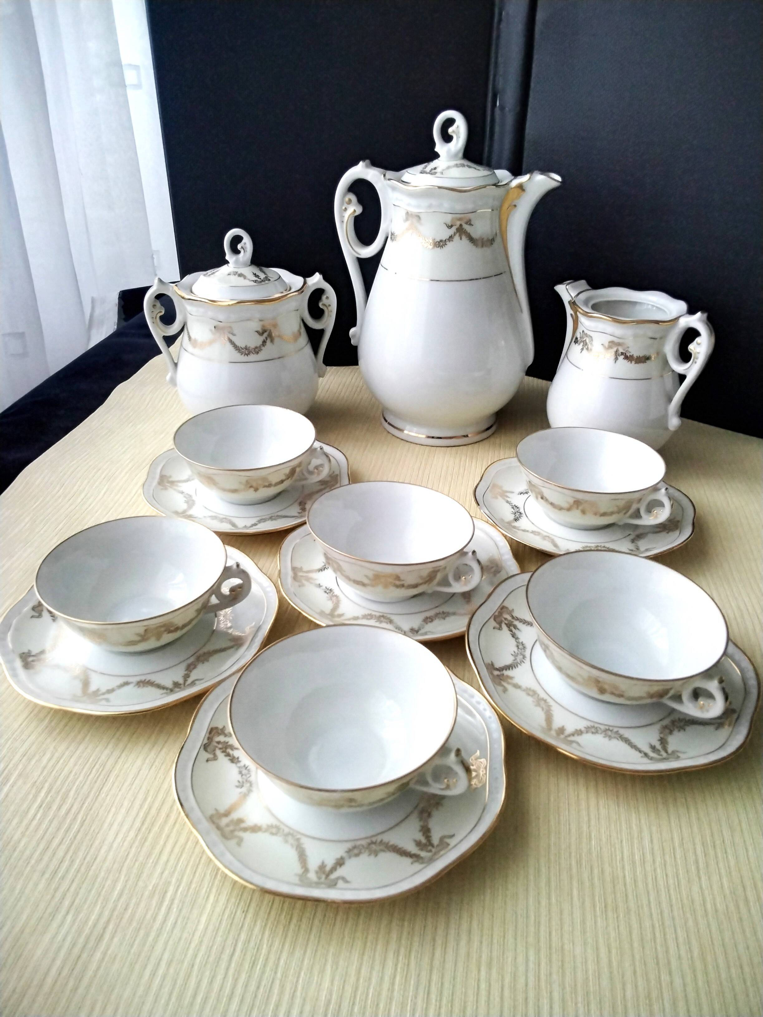 Service à café porcelaine de Limoges Nardon et Lafarge