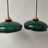 Green opaline pendant lights