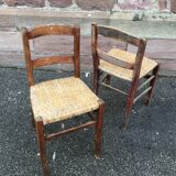 Set de 2 chaises bistrot restaurant taverne brasserie 1930 Alsace Tigre Bock Strasbourg