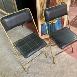 4 black Lafuma folding chairs - Vintage