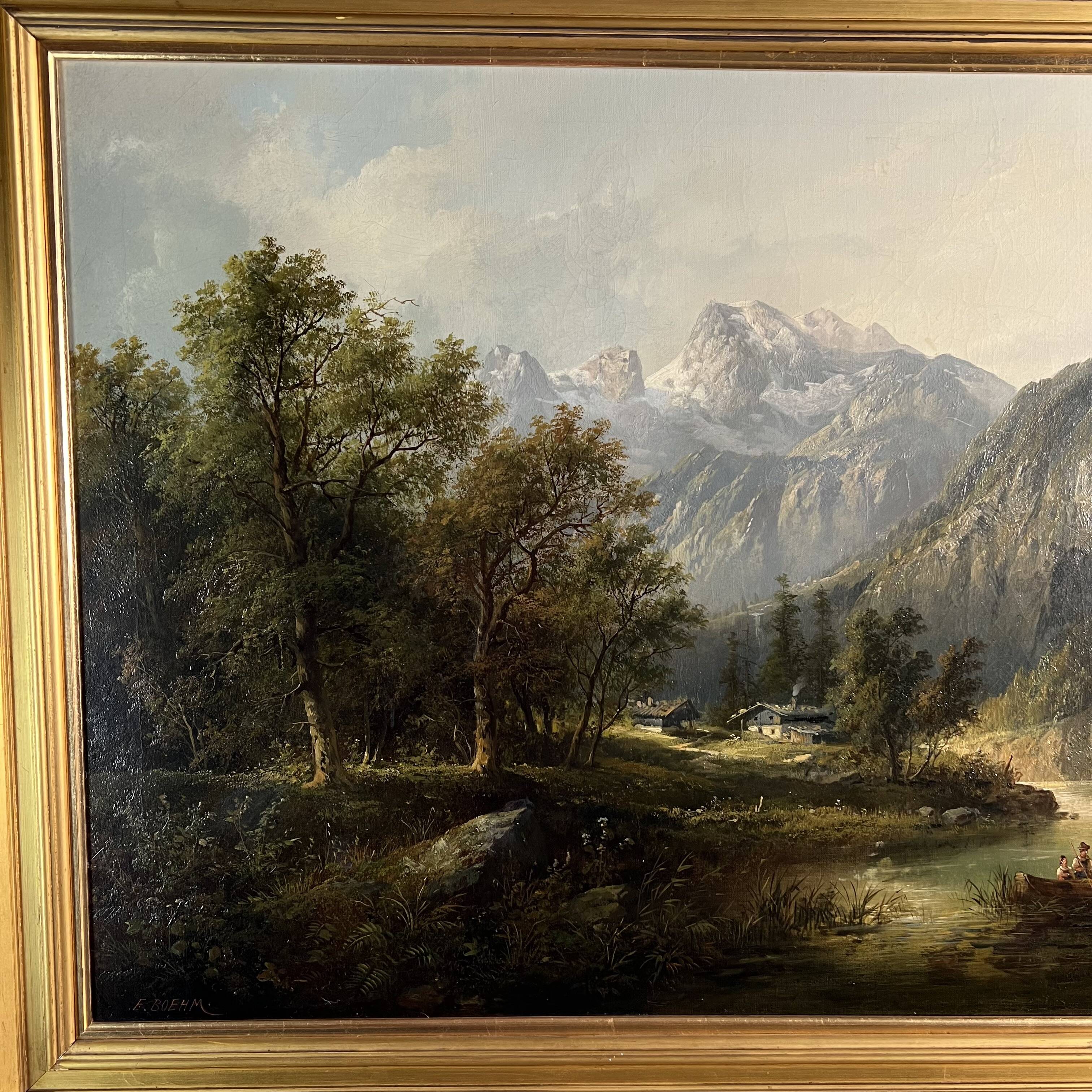 Mountain landscape, Tyrol Eduard Boehm 19th century oil on canvas