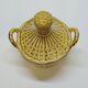 Bottle Mini Dame Jeanne Braided Ceramic Barbotine Majolica Vintage