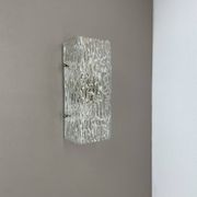cubic Hollywood Regency Ice Glass Wall Light Made by Kalmar Lights, 1960s