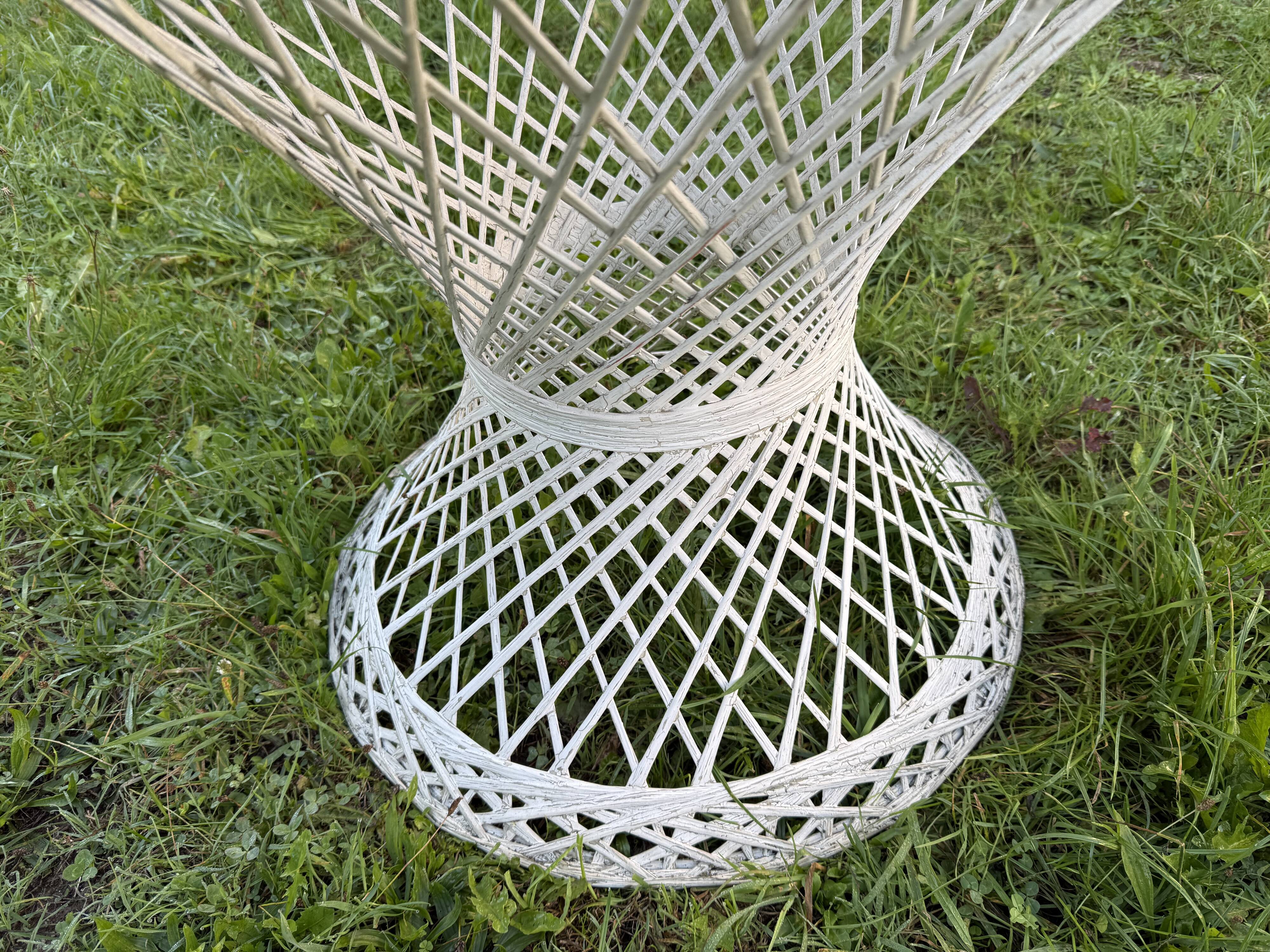 Russell Woodward garden table, fibreglass woven.
