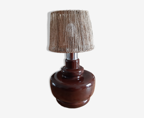 Lampe des annèes 60 faience marron