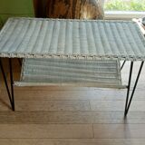 Metal painted rattan coffee table 37 X 76 height 49 cm