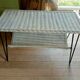 Table basse rotin peint métal 37 X 76 hauteur 49 cm