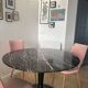 Round table AMPM in black/brown marble + Tulip base _ Diameter 120 cm