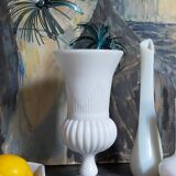 Vase balustre milk glass ancien début XXème