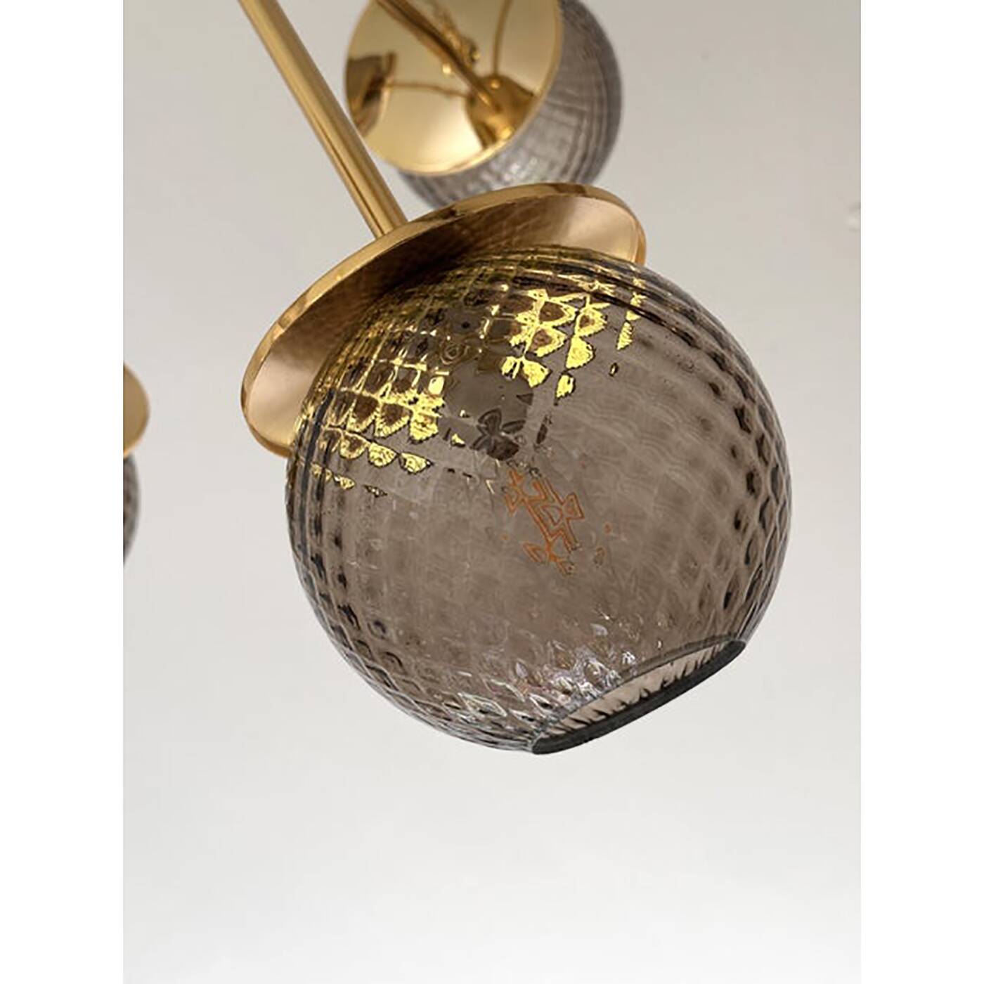 Contemporary Italian Gold Chandelier Sputnik in Style Murano Glass Smoked "