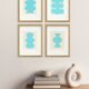 collection of 4 abstract paintings on paper signed Eawy