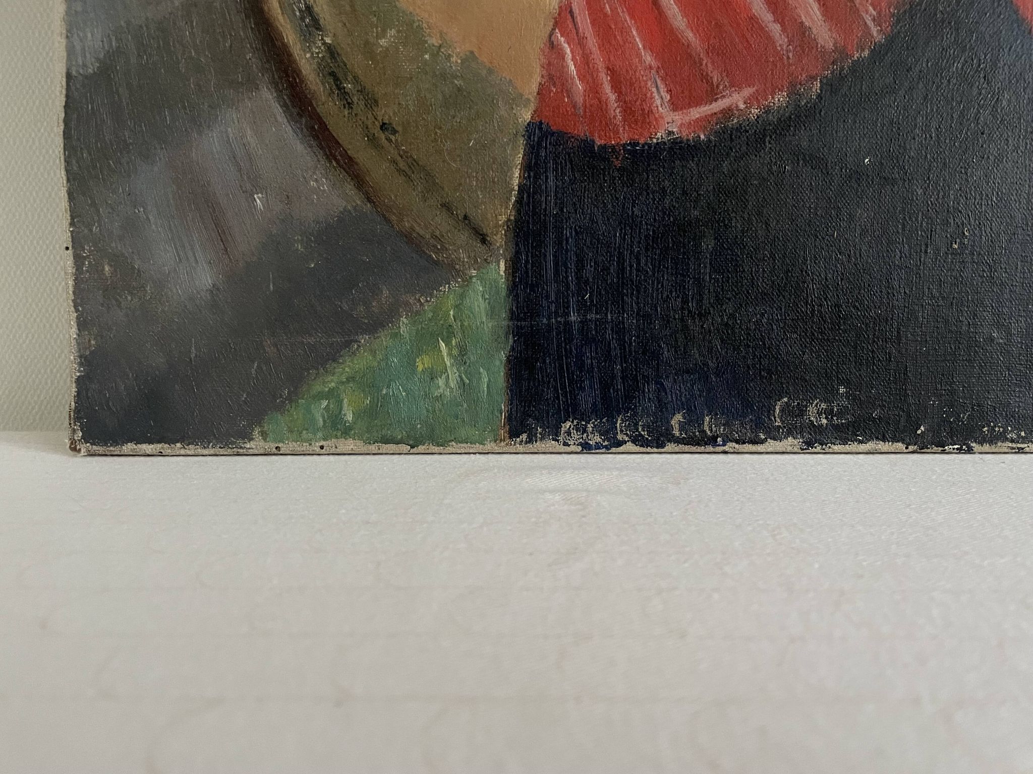 Portrait de femme, Huile sur toile, Th. Lantz